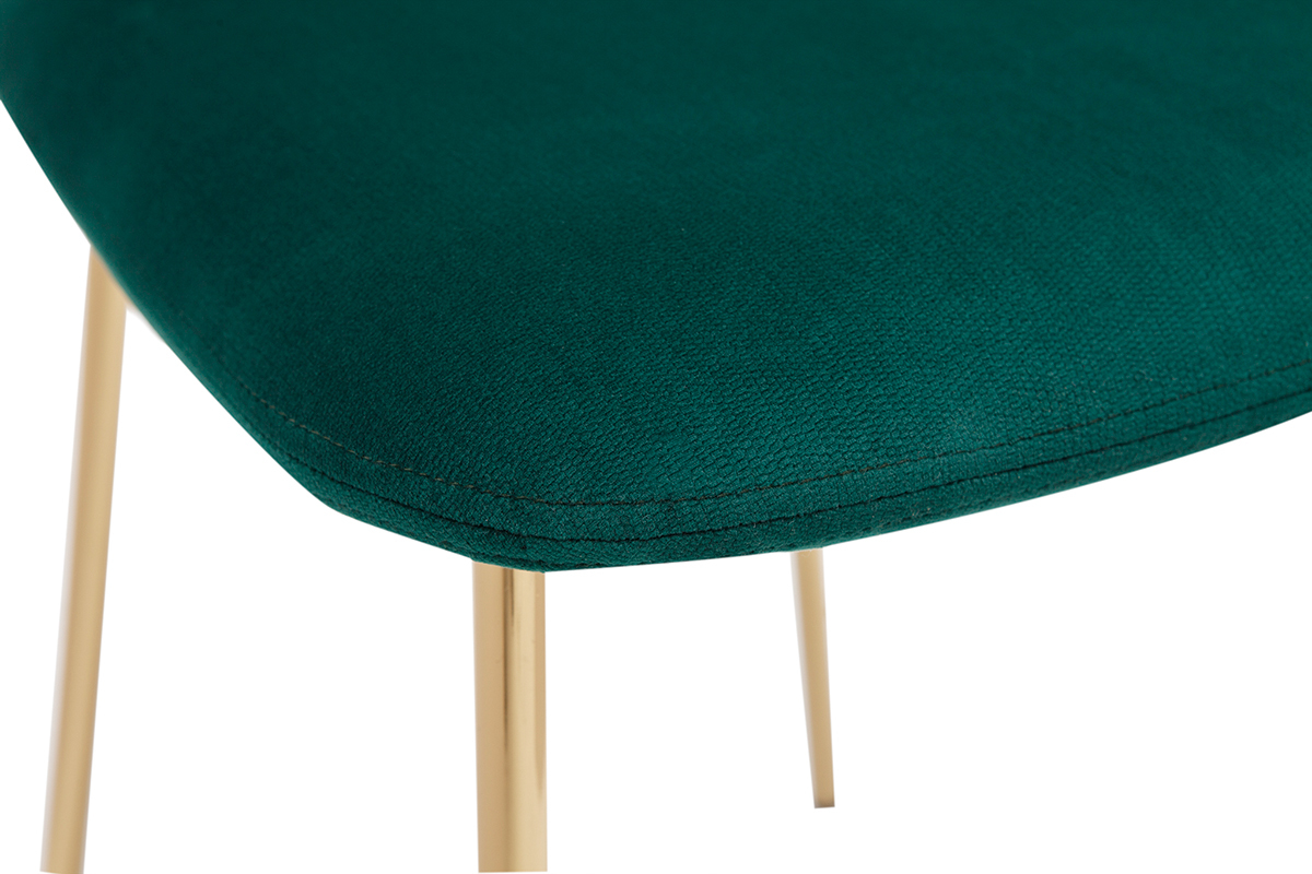 Design-Sthle aus dunkelgrnem Samt und vergoldetem Metall (2er-Set) LEPIDUS