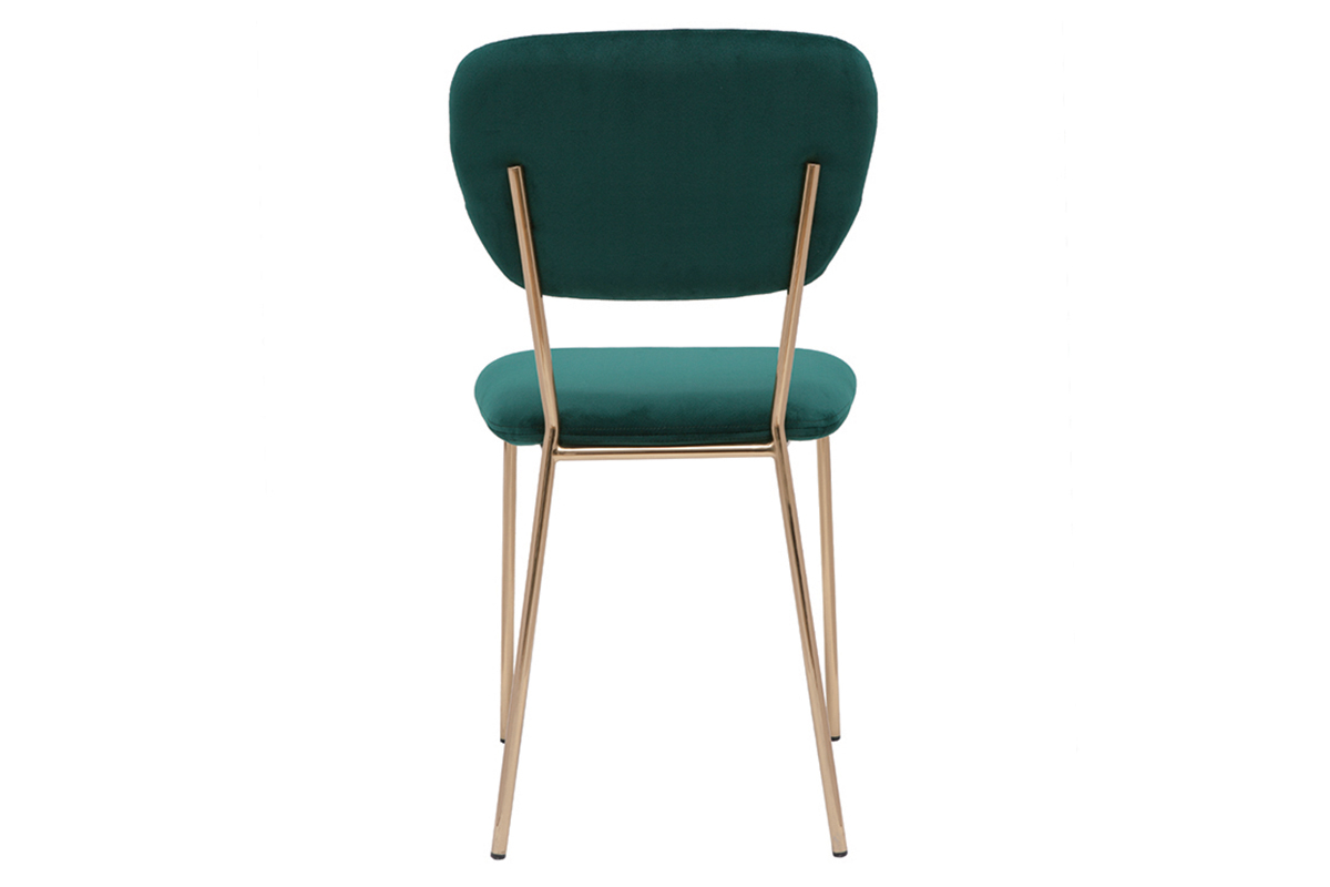 Design-Sthle aus dunkelgrnem Samt und vergoldetem Metall (2er-Set) LEPIDUS