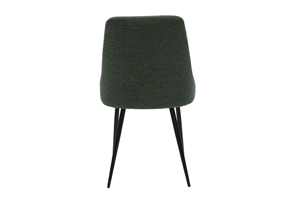 Design-Sthle aus dunkelgrnem strukturiertem Samteffektgewebe und schwarzem Metall (2er-Set) CULT