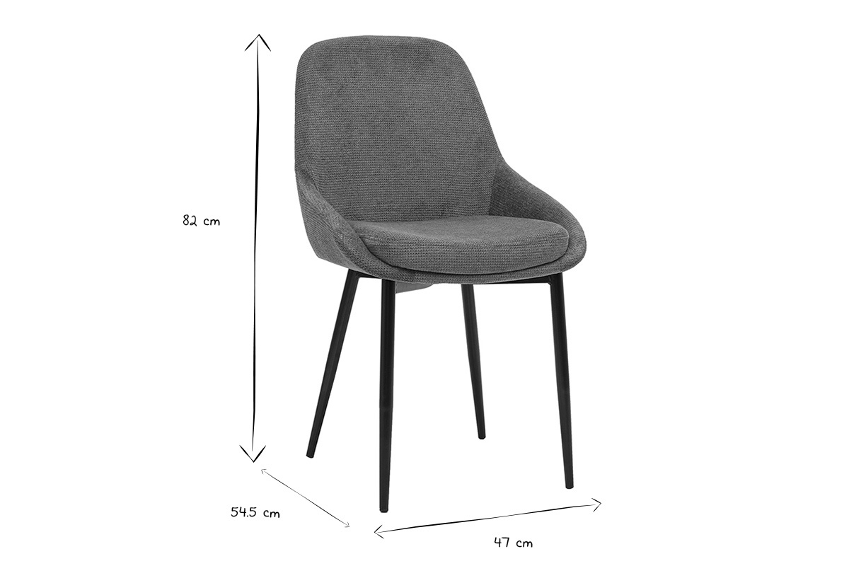 Abmessungen der HOLO-St�hle: 82 cm H�he, 54,5 cm Tiefe, 47 cm Breite in Schwarz und Wei�.