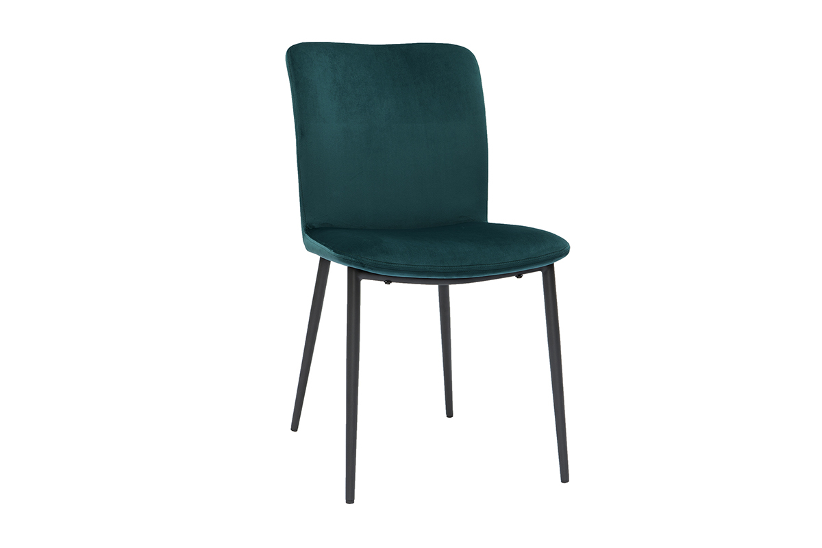 Design-Sthle aus petrolblauem Samt (2er-Set) FOSTY