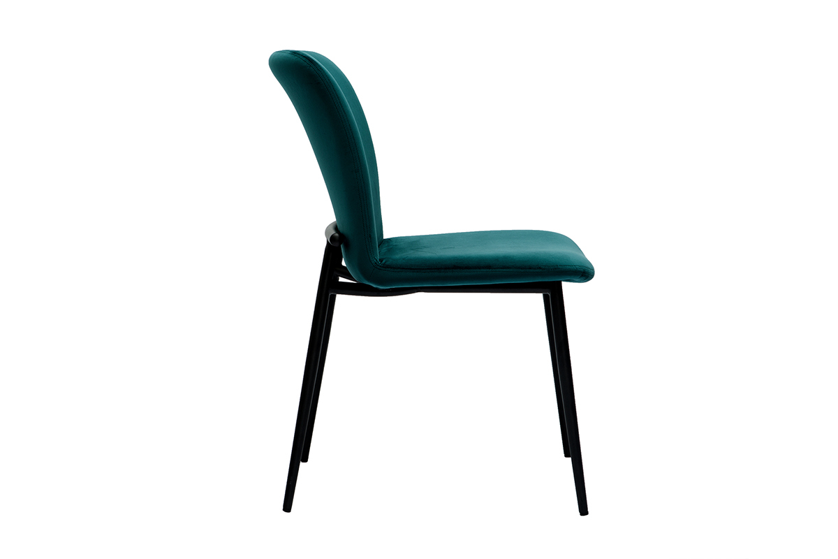 Design-Sthle aus petrolblauem Samt (2er-Set) FOSTY