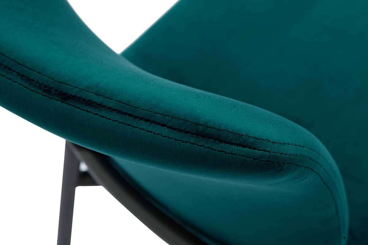 Design-Sthle aus petrolblauem Samt (2er-Set) FOSTY