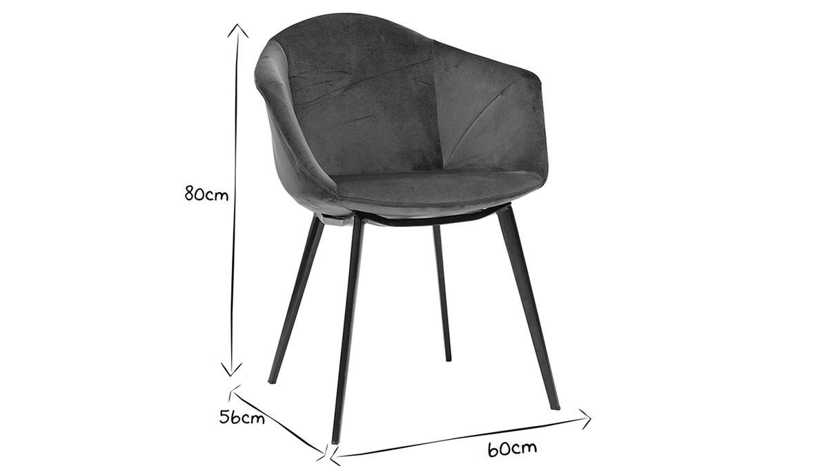 Design-Stühle aus petrolblauem Samt und Metall (2er-Set) TAYA
