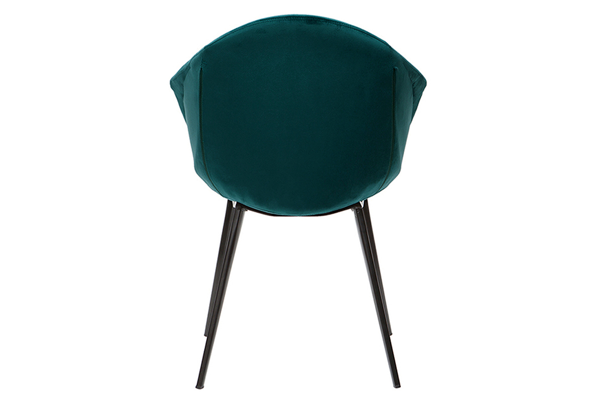 Design-Sthle aus petrolblauem Samt und Metall (2er-Set) TAYA