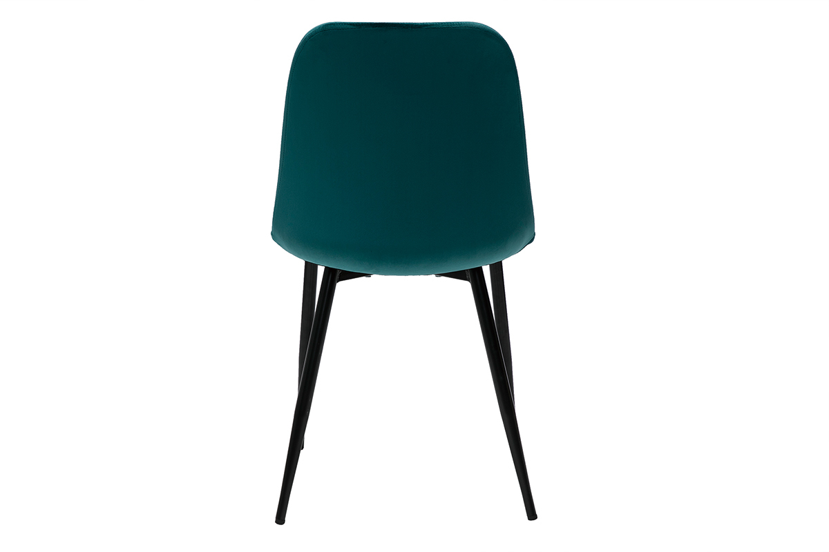 Design-Sthle aus petrolblauem Samt und Metallbeinen (2er-Set) FUSE