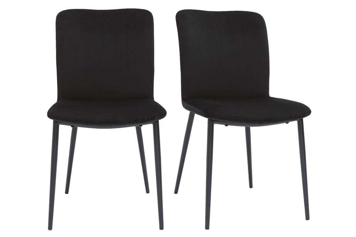 Design-Sthle aus schwarzem Samt (2er-Set) FOSTY