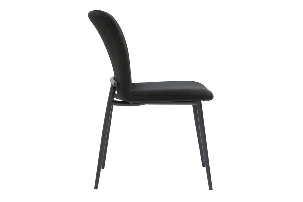 Design-Sthle aus schwarzem Samt (2er-Set) FOSTY