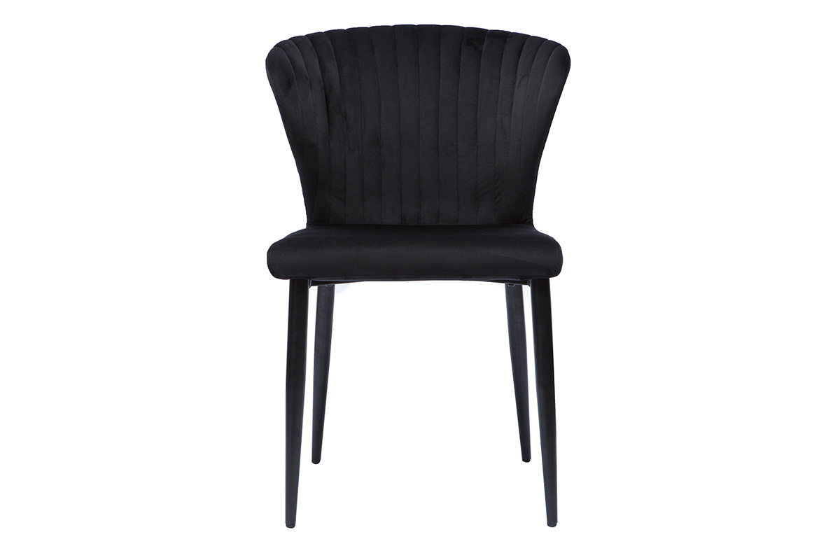 Design-Sthle aus schwarzem Samt (2er-Set) KAYEL