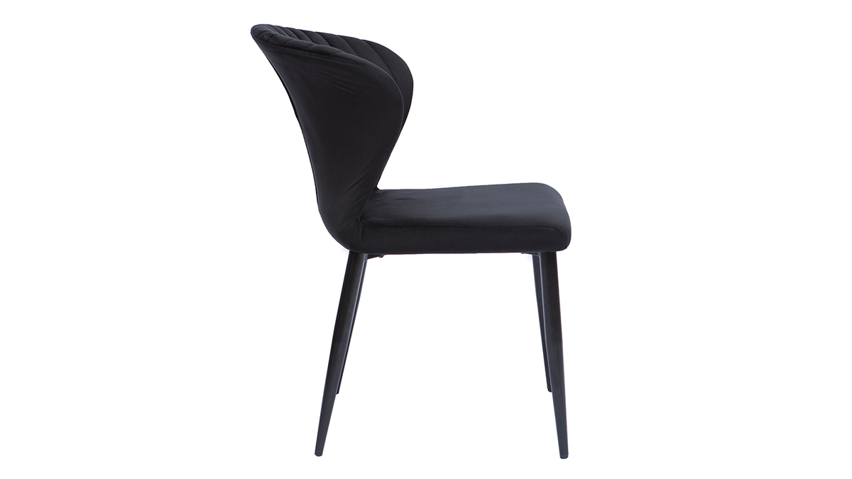 Design-Stühle aus schwarzem Samt (2er-Set) KAYEL