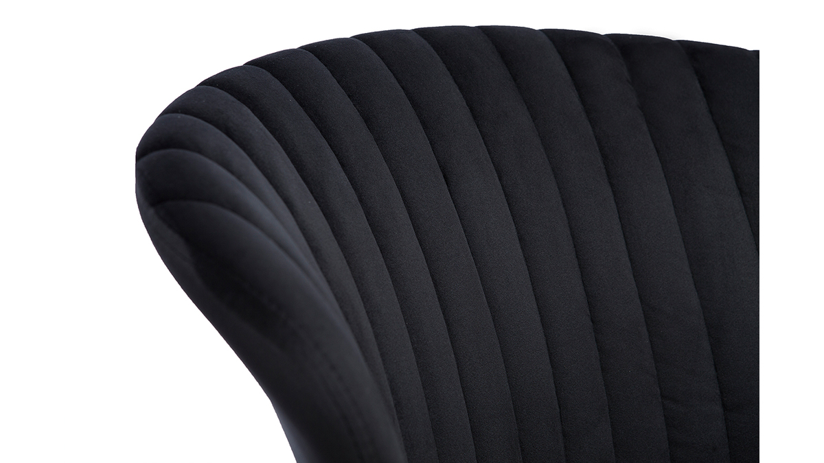 Design-Stühle aus schwarzem Samt (2er-Set) KAYEL