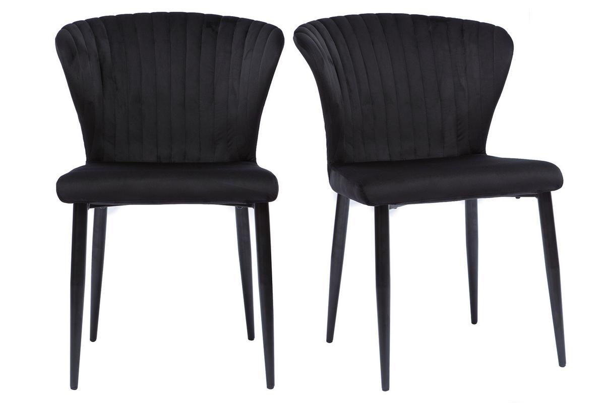 Design-Sthle aus schwarzem Samt (2er-Set) KAYEL
