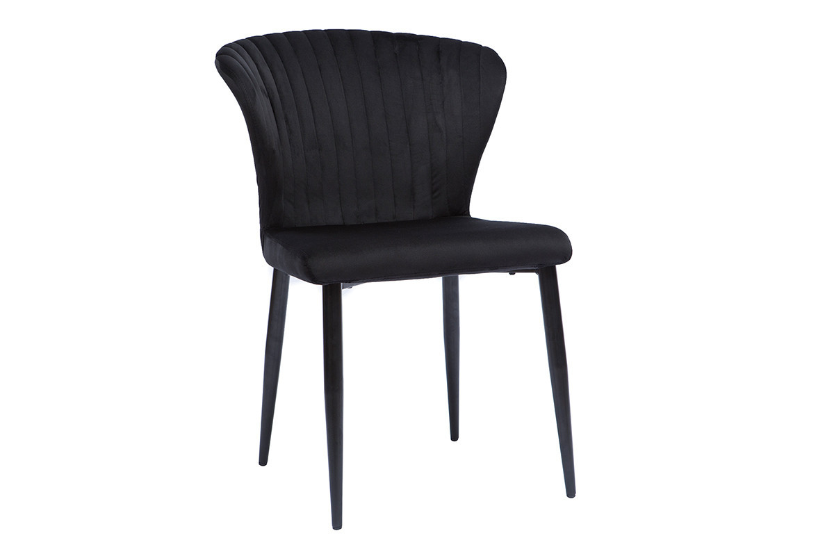 Design-Sthle aus schwarzem Samt (2er-Set) KAYEL