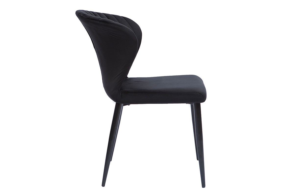 Design-Sthle aus schwarzem Samt (2er-Set) KAYEL