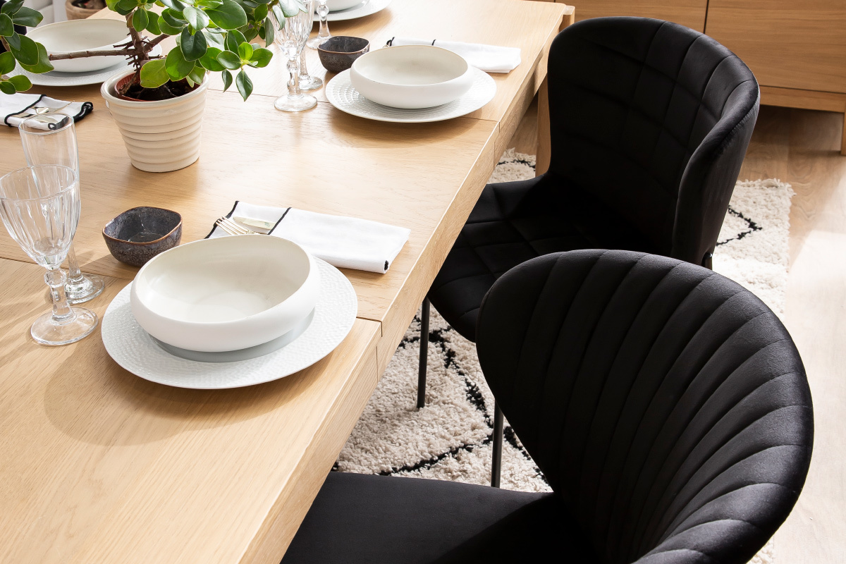 Design-Sthle aus schwarzem Samt (2er-Set) KAYEL
