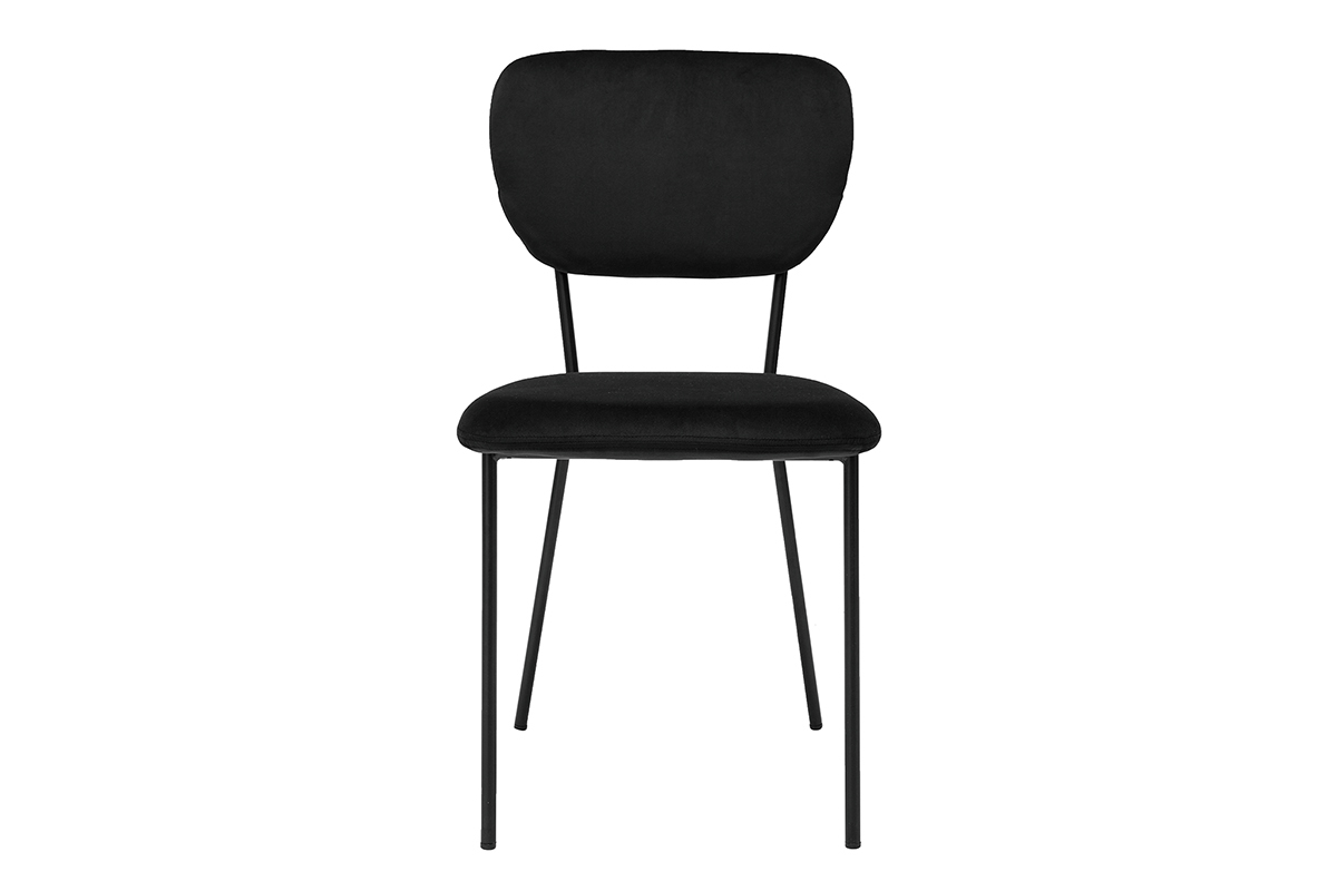 Design-Sthle aus schwarzem Samt mit schwarzem Metallgestell (2er-Set) LEPIDUS