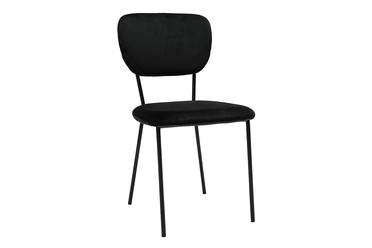Design-Sthle aus schwarzem Samt mit schwarzem Metallgestell (2er-Set) LEPIDUS