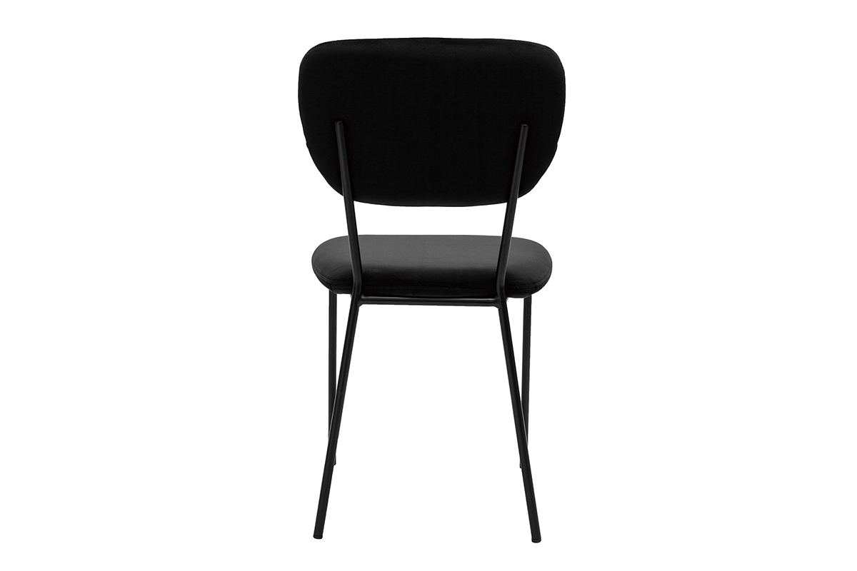 Design-Sthle aus schwarzem Samt mit schwarzem Metallgestell (2er-Set) LEPIDUS
