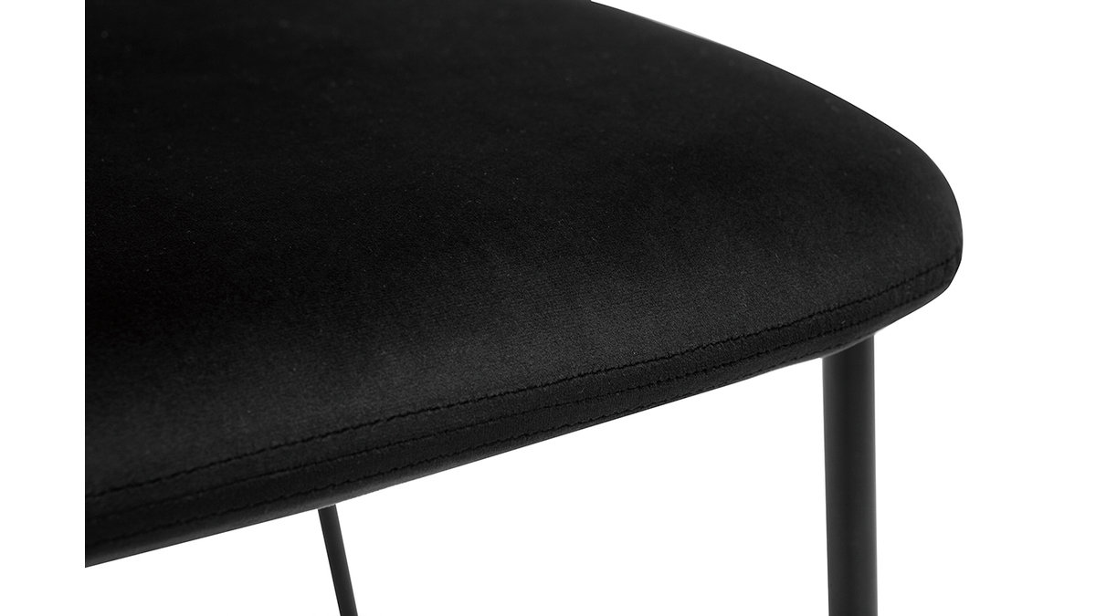 Design-Sthle aus schwarzem Samt mit schwarzem Metallgestell (2er-Set) LEPIDUS