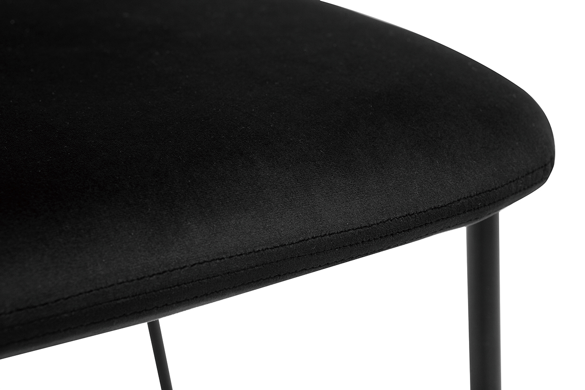Design-Sthle aus schwarzem Samt mit schwarzem Metallgestell (2er-Set) LEPIDUS