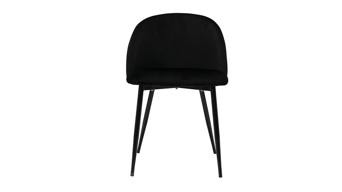 Design-Sthle aus schwarzem Samt und schwarzem Metall (2er-Set) CELESTE