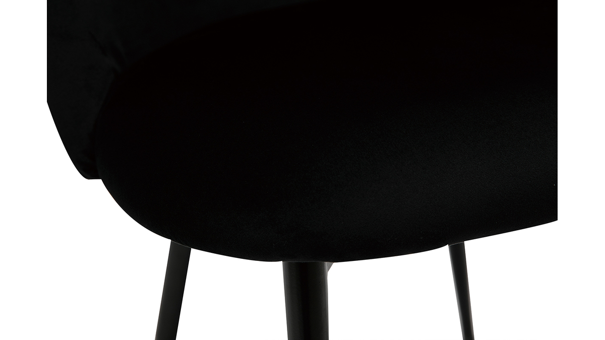 Design-Sthle aus schwarzem Samt und schwarzem Metall (2er-Set) CELESTE