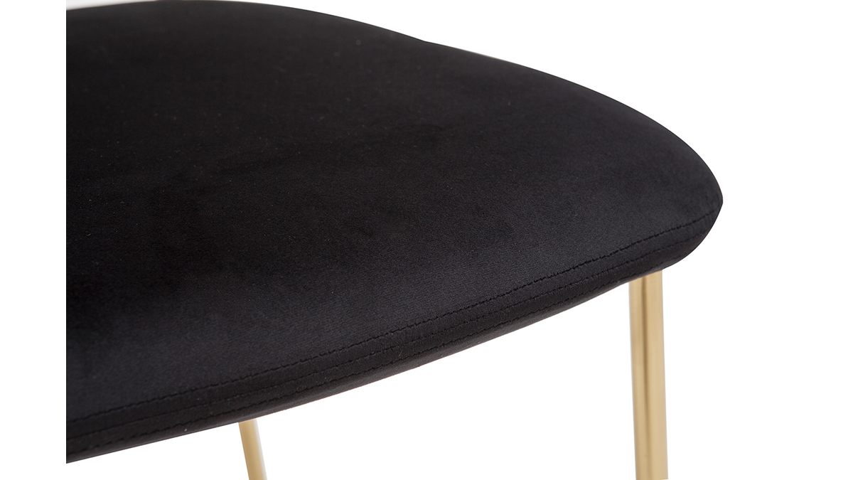 Design-Sthle aus schwarzem Samt und vergoldetem Metall (2er-Set) LEPIDUS
