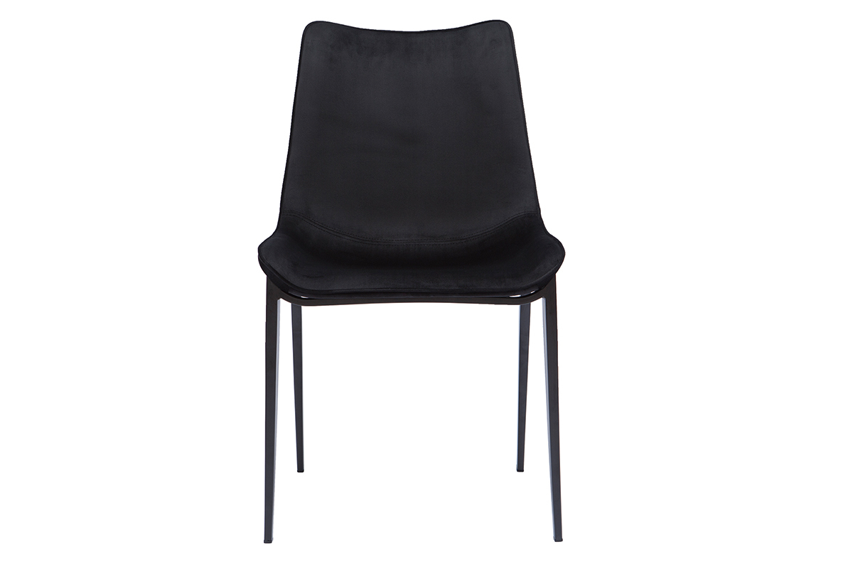 Design-Sthle aus schwarzem Samtstoff und Metall (2er-Set) BLAZE