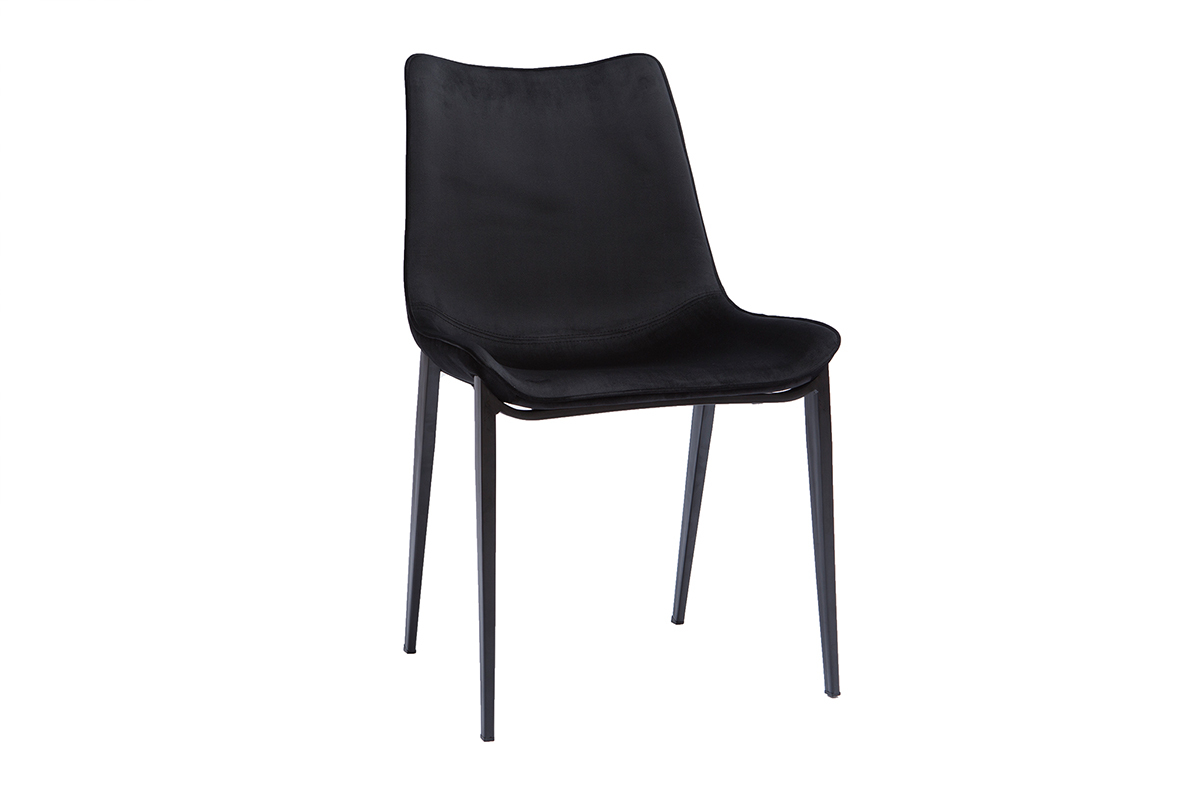 Design-Sthle aus schwarzem Samtstoff und Metall (2er-Set) BLAZE