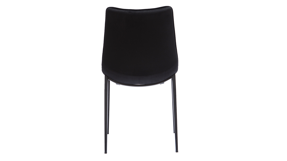 Design-Stühle aus schwarzem Samtstoff und Metall (2er-Set) BLAZE