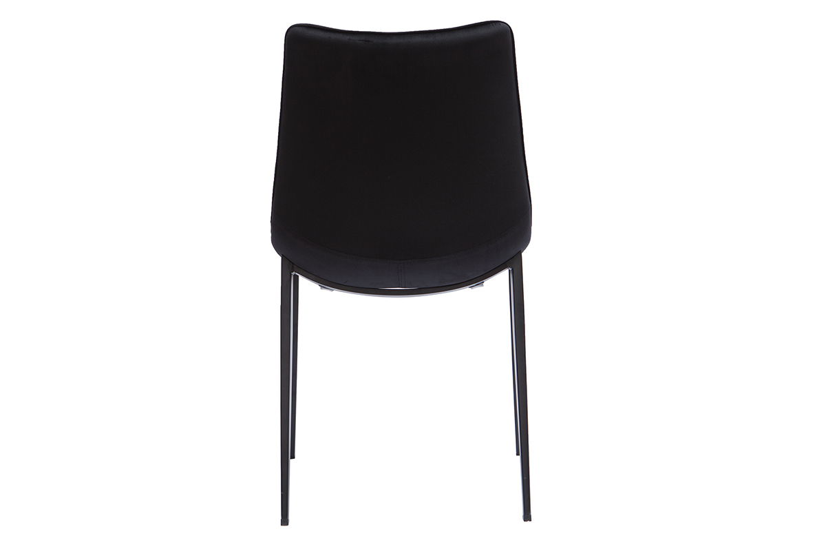 Design-Sthle aus schwarzem Samtstoff und Metall (2er-Set) BLAZE