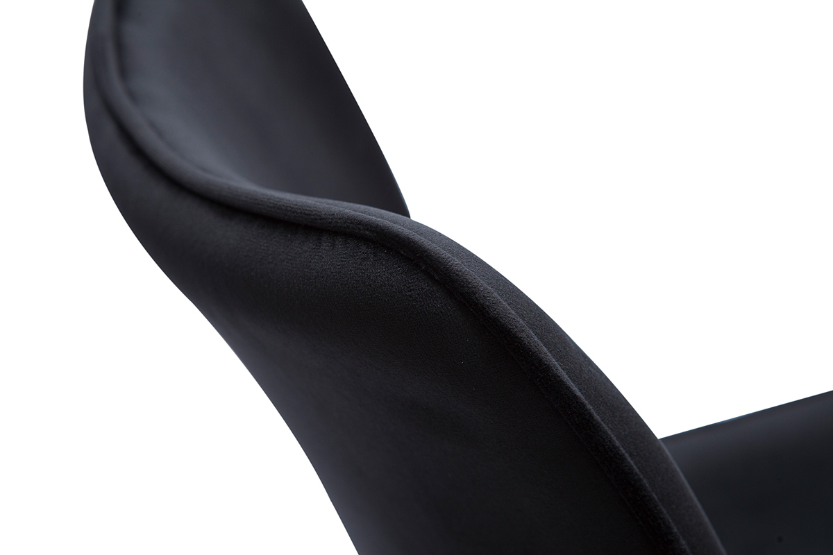 Design-Sthle aus schwarzem Samtstoff und Metall (2er-Set) BLAZE