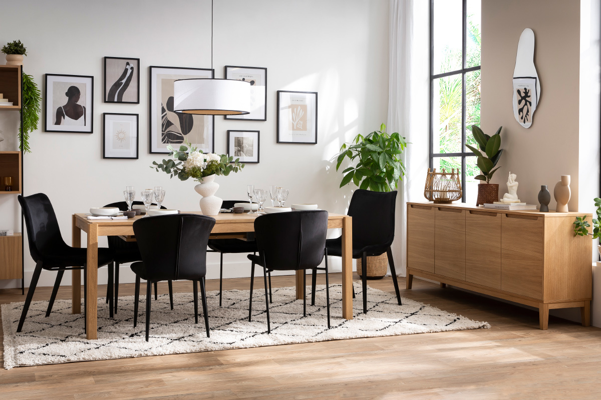 Design-Sthle aus schwarzem Samtstoff und Metall (2er-Set) BLAZE