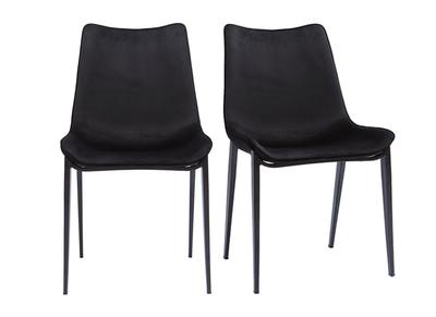 Design-Stühle aus schwarzem Samtstoff und Metall (2er-Set) BLAZE