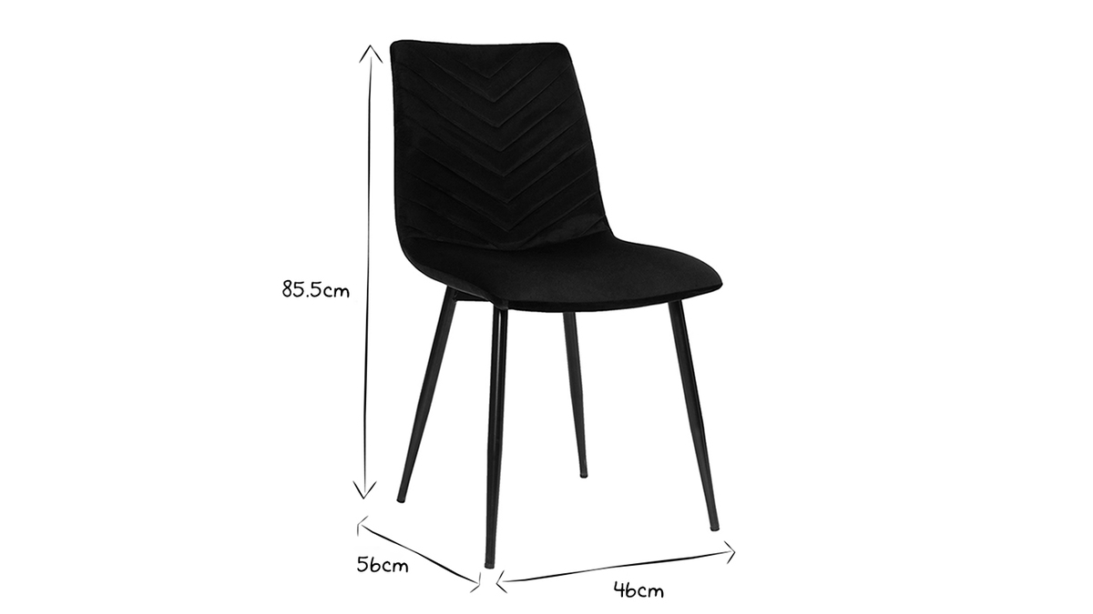 Design-Sthle aus schwarzem Samtstoff und Metall (2er-Set) PUMPKIN