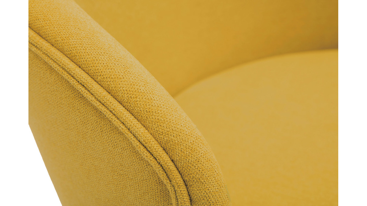 Design-Sthle aus senfgelbem Stoff mit Samteffekt und schwarzem Metall (2er-Set) ROSALIE