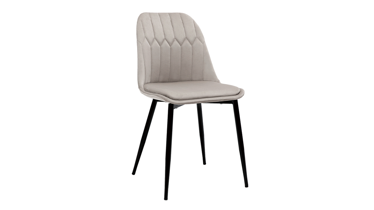 Design-Sthle aus taupefarbenem Samt und Metallbeinen (2er-Set) FUSE
