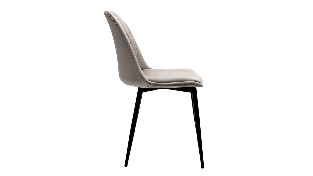 Design-Stühle aus taupefarbenem Samt und Metallbeinen (2er-Set) FUSE