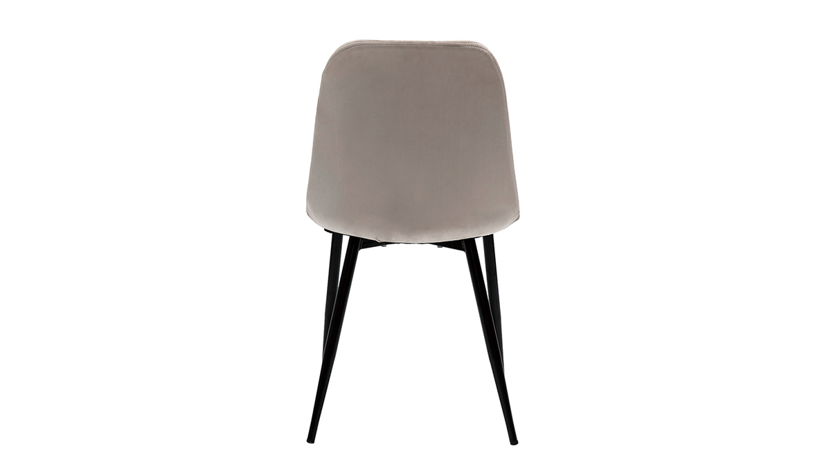 Design-Stühle aus taupefarbenem Samt und Metallbeinen (2er-Set) FUSE