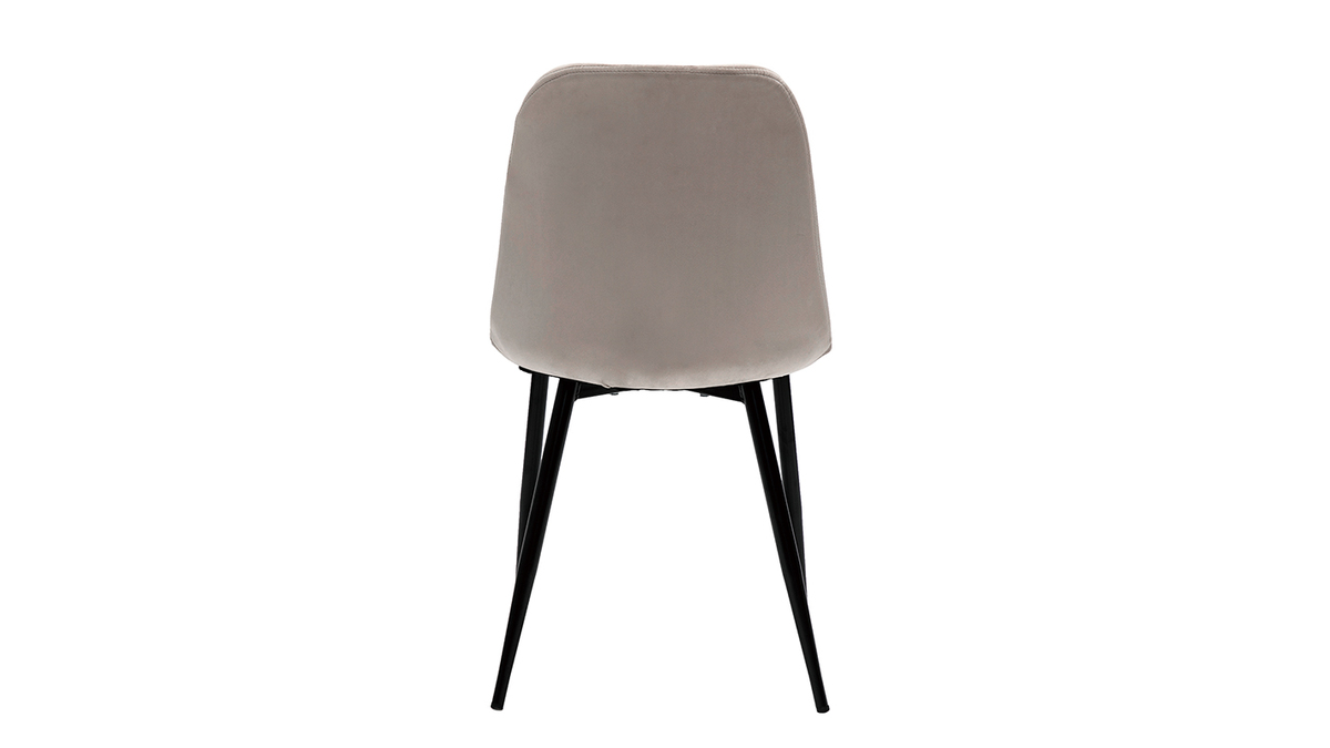 Design-Sthle aus taupefarbenem Samt und Metallbeinen (2er-Set) FUSE