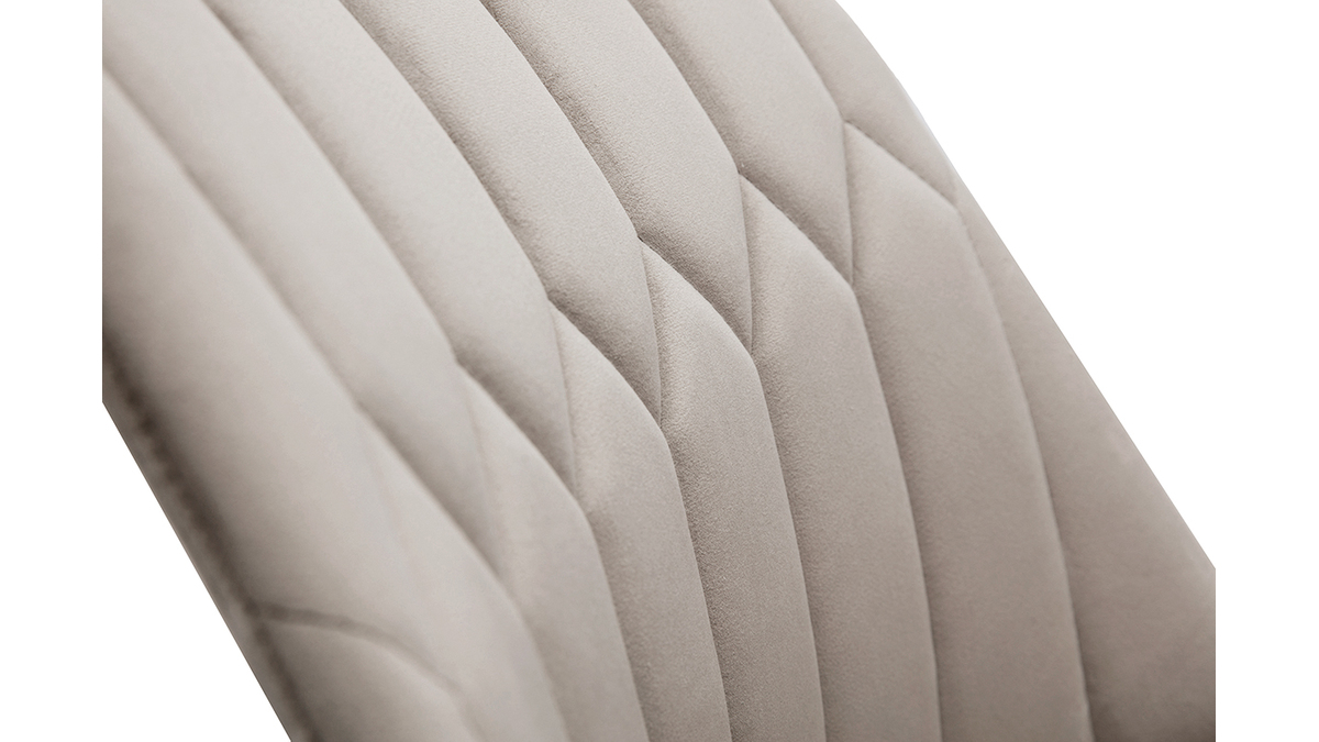 Design-Sthle aus taupefarbenem Samt und Metallbeinen (2er-Set) FUSE