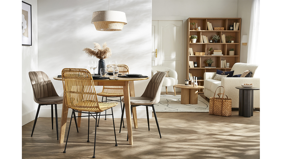 Design-Sthle aus taupefarbenem Samt und Metallbeinen (2er-Set) FUSE