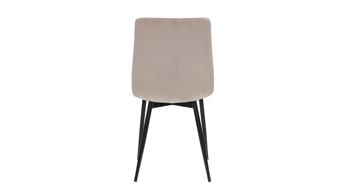 Design-Sthle aus taupefarbenem Samtstoff und schwarzem Metall (2er-Set) PUMPKIN