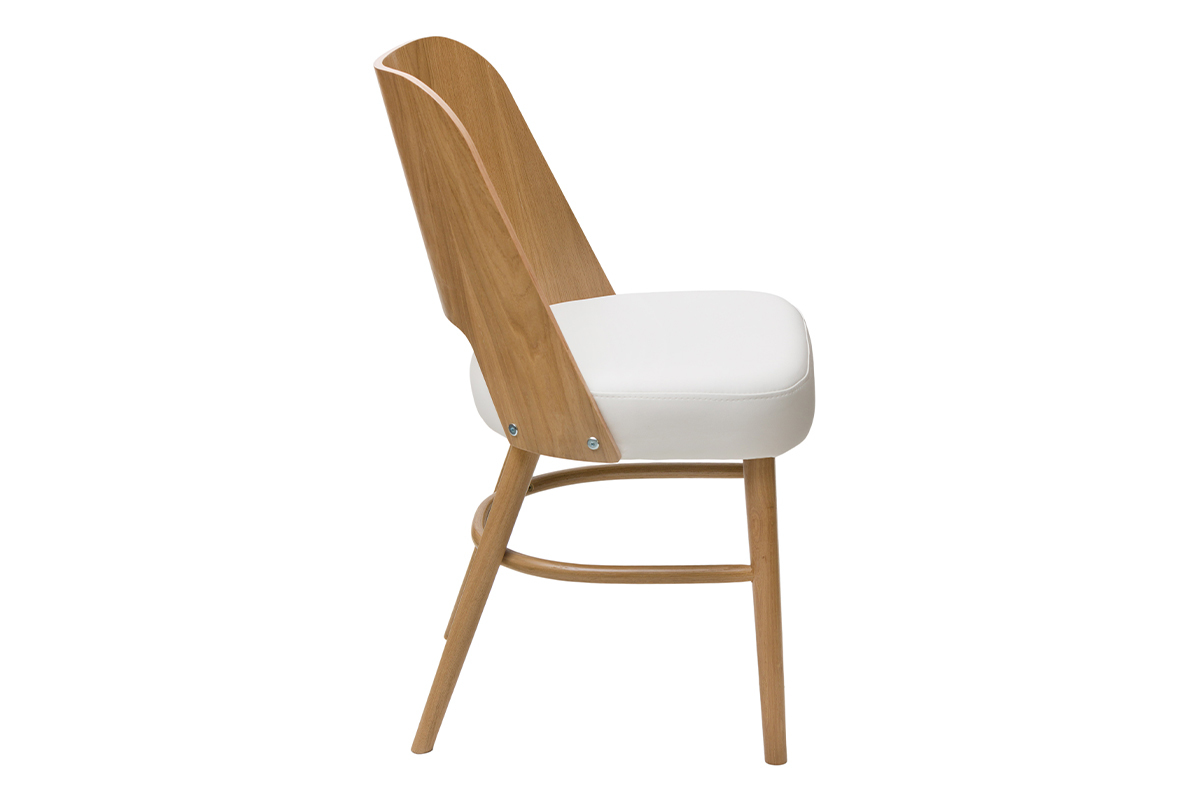Design-Sthle Eichenholz und weie Sitzflche (2er-Set) EDITO