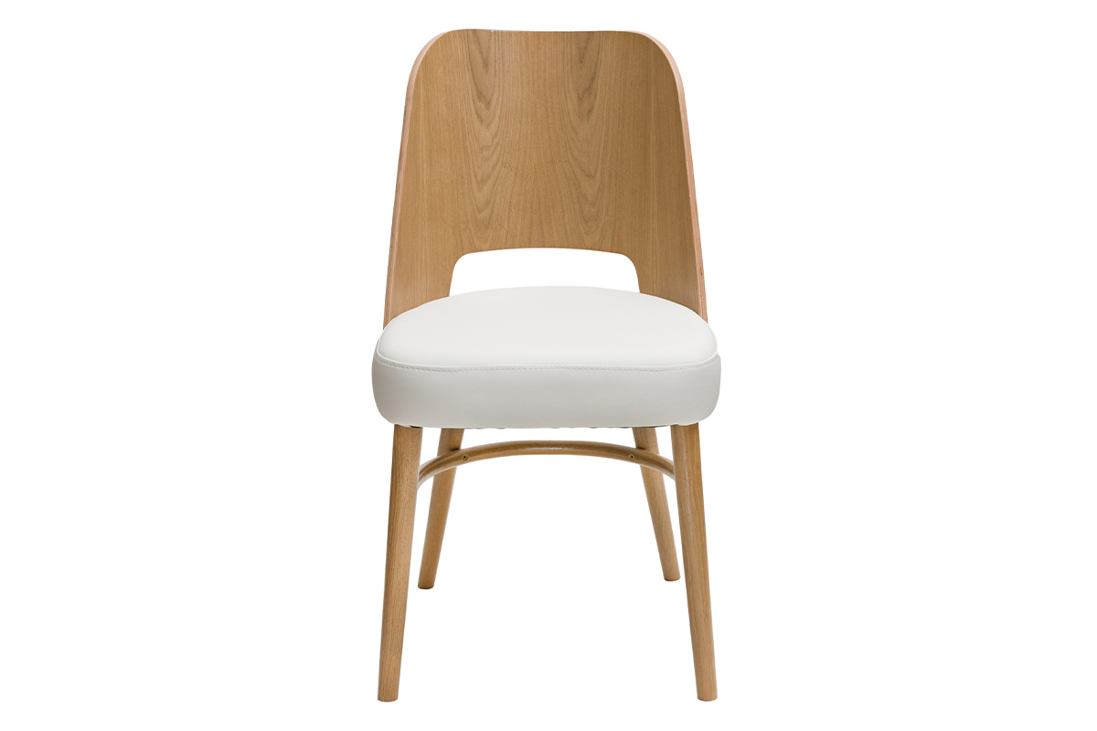 Design-Sthle Eichenholz und weie Sitzflche (2er-Set) EDITO