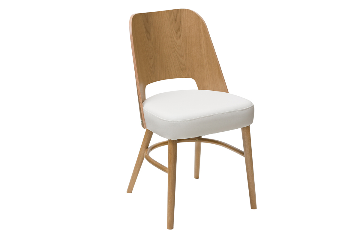 Design-Sthle Eichenholz und weie Sitzflche (2er-Set) EDITO
