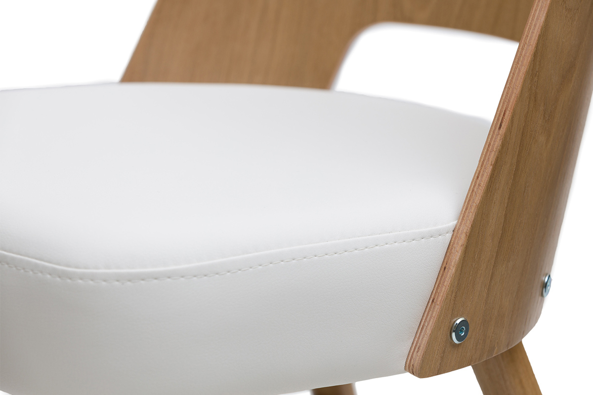 Design-Sthle Eichenholz und weie Sitzflche (2er-Set) EDITO