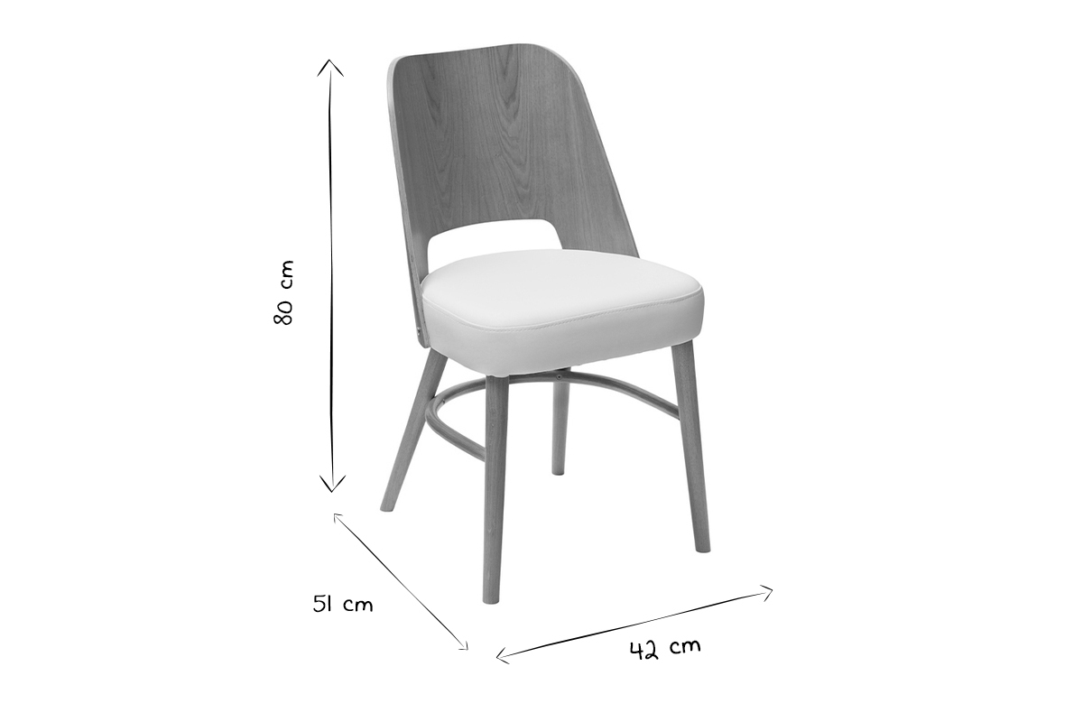 Design-Sthle Eichenholz und weie Sitzflche (2er-Set) EDITO