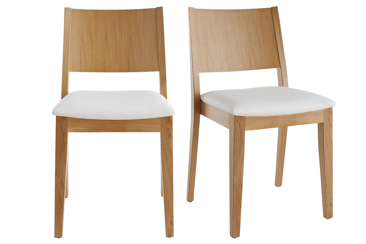 Design-Sthle Eichenholz und weie Sitzflche (2er-Set) MELVIL