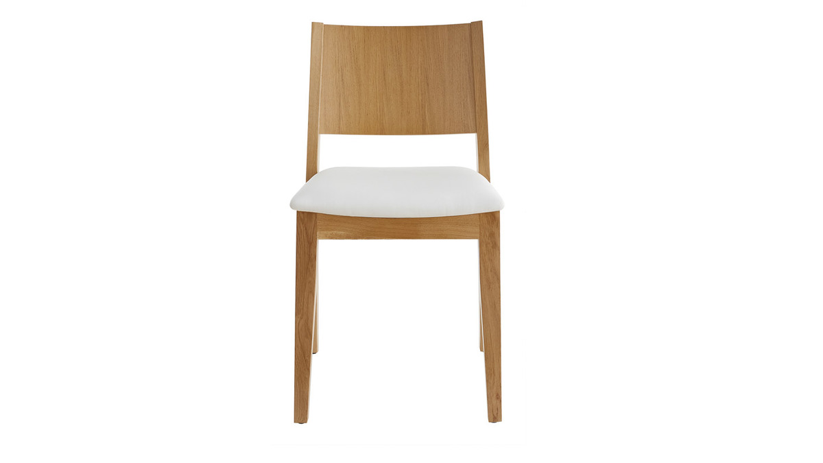 Design-Stühle Eichenholz und weiße Sitzfläche (2er-Set) MELVIL